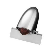 Koncové moto světlo Highway Hawk SPARTO s držákem SPZ, chrom (1ks)